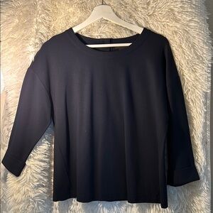 J Jill wearever collection Women's Navy Blue Top 3/4 sleeves NWOT